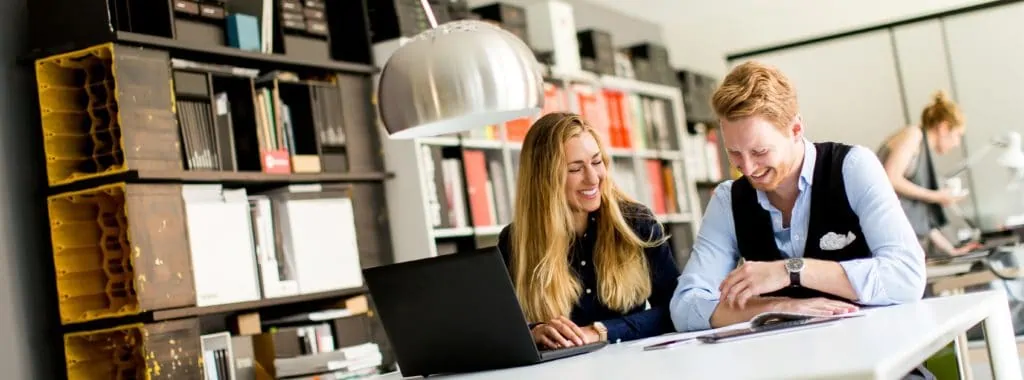 Young couple in the office