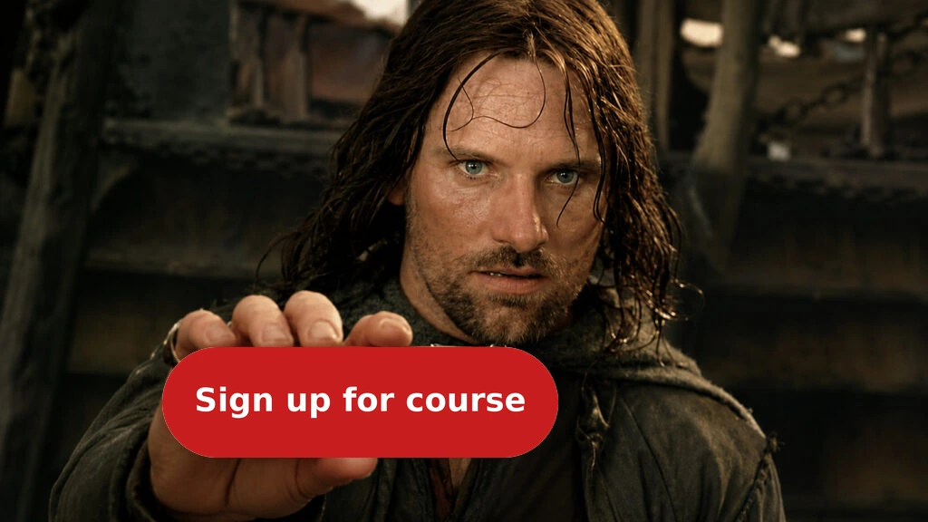 Man Holding Sign-Up For Course Sign In A Historical Setting.