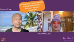 Monte Chan and Michaela Light in a virtual interview about CF code search.